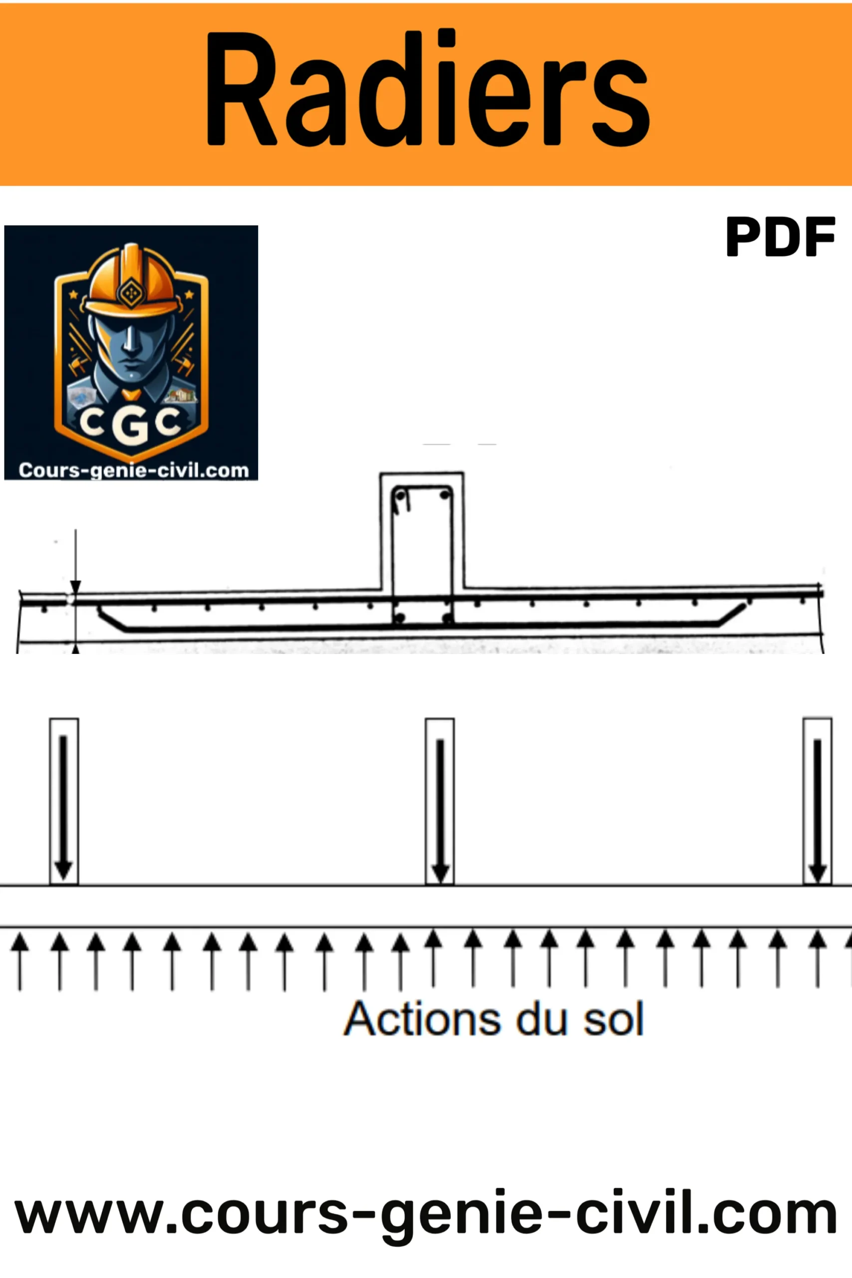 Schéma technique d'un radier de fondation