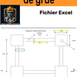 Note de calcul de grue sur fichier Excel, un outil essentiel pour le dimensionnement et l’analyse des capacités de levage.