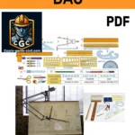 Illustration montrant un plan architectural en dessin technique avec ordinateur et logiciels de DAO, représentant la conception de bâtiment et la modélisation.