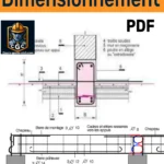 Diagramme illustrant le calcul et le dimensionnement d'une poutre en béton armé, avec schéma des efforts, armatures et sections structurales.