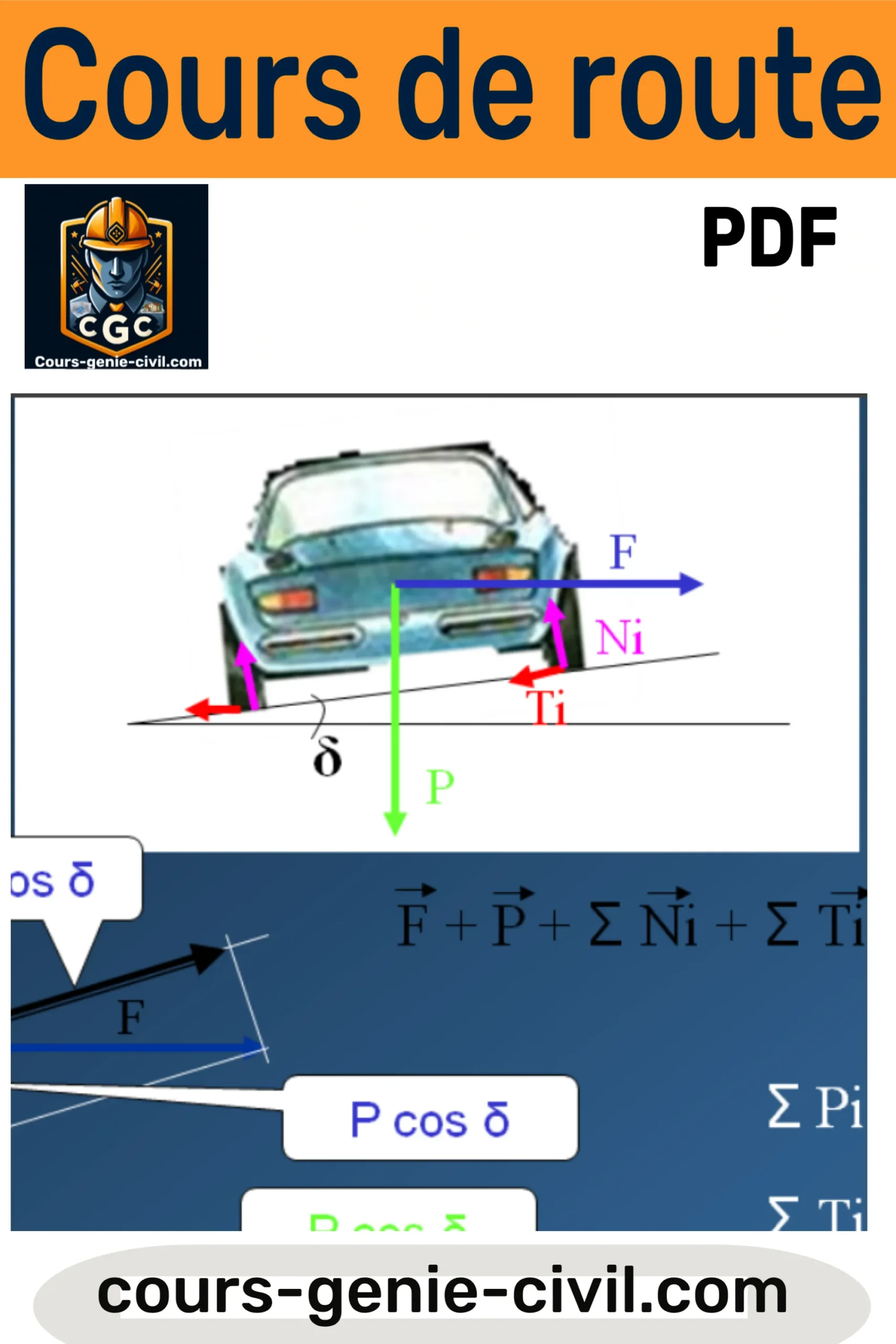 Illustration technique montrant un plan de conception routière avec des annotations, représentant les étapes clés du tracé et du dimensionnement d’une chaussée.