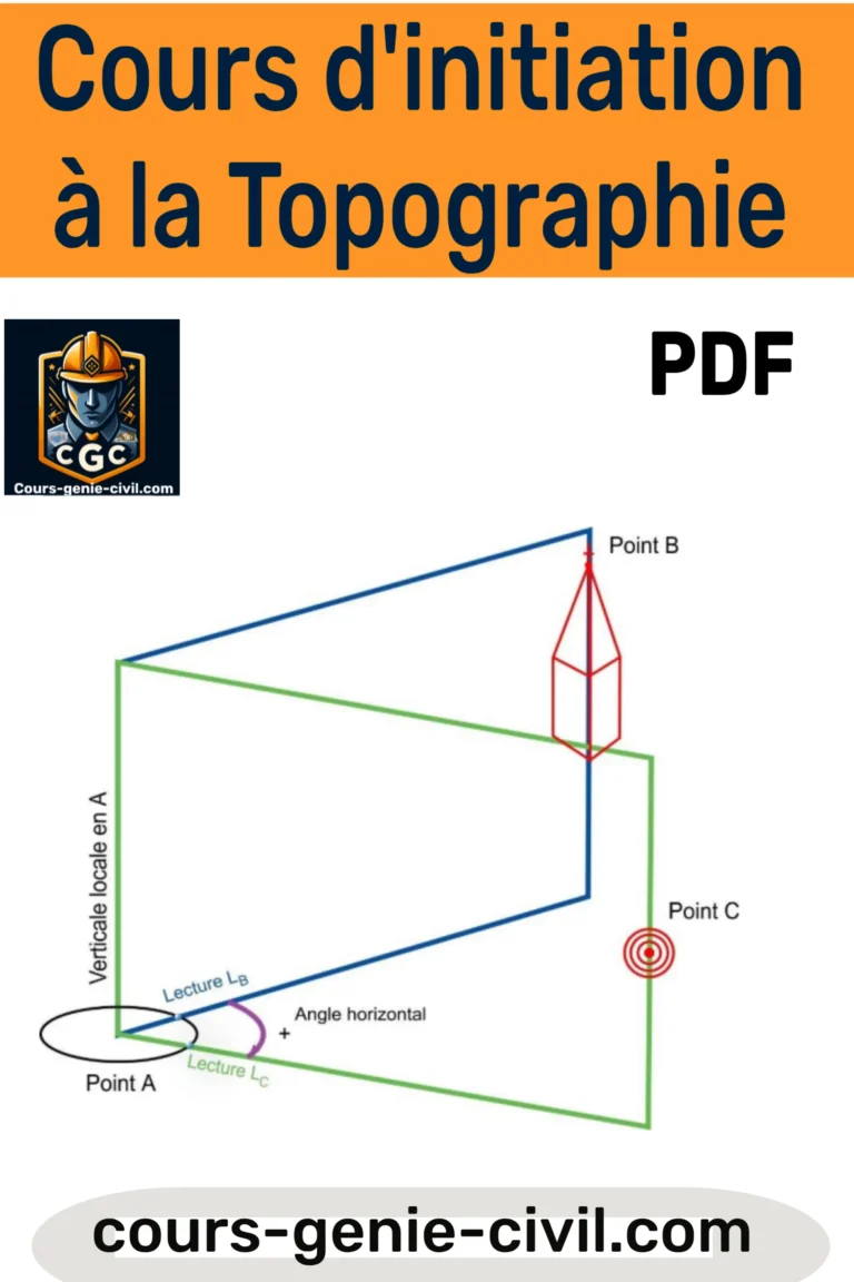 Cours d'initiation à la topographie 1ère année - Estp, couverture PDF, livre pédagogique pour étudiants en génie civil.