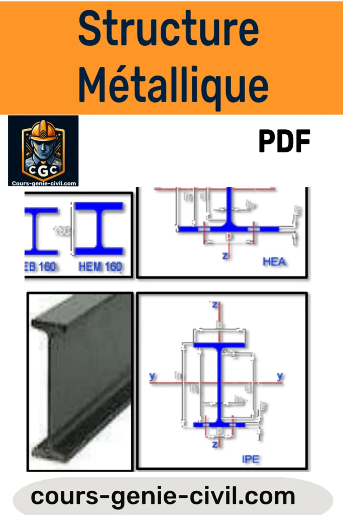 Schéma complet d'une structure métallique avec éléments de fixation, poutres, colonnes et plans de fondation, illustrant la conception d'une structure robuste.