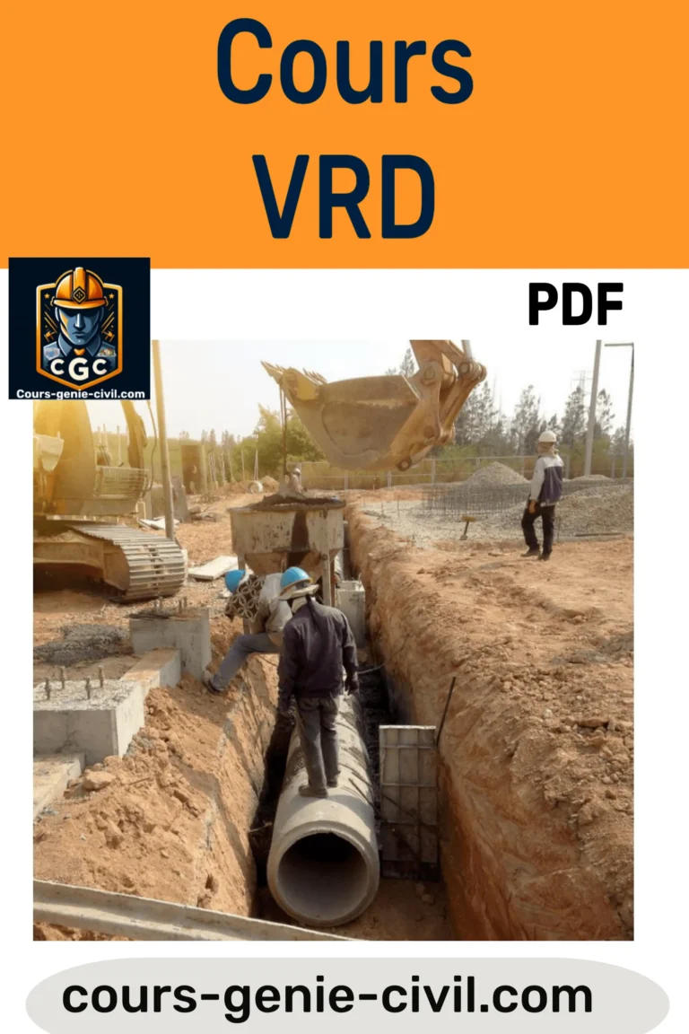 Schéma technique illustrant les travaux de voirie et réseaux divers (VRD), incluant canalisations, câblage souterrain et aménagement urbain.
