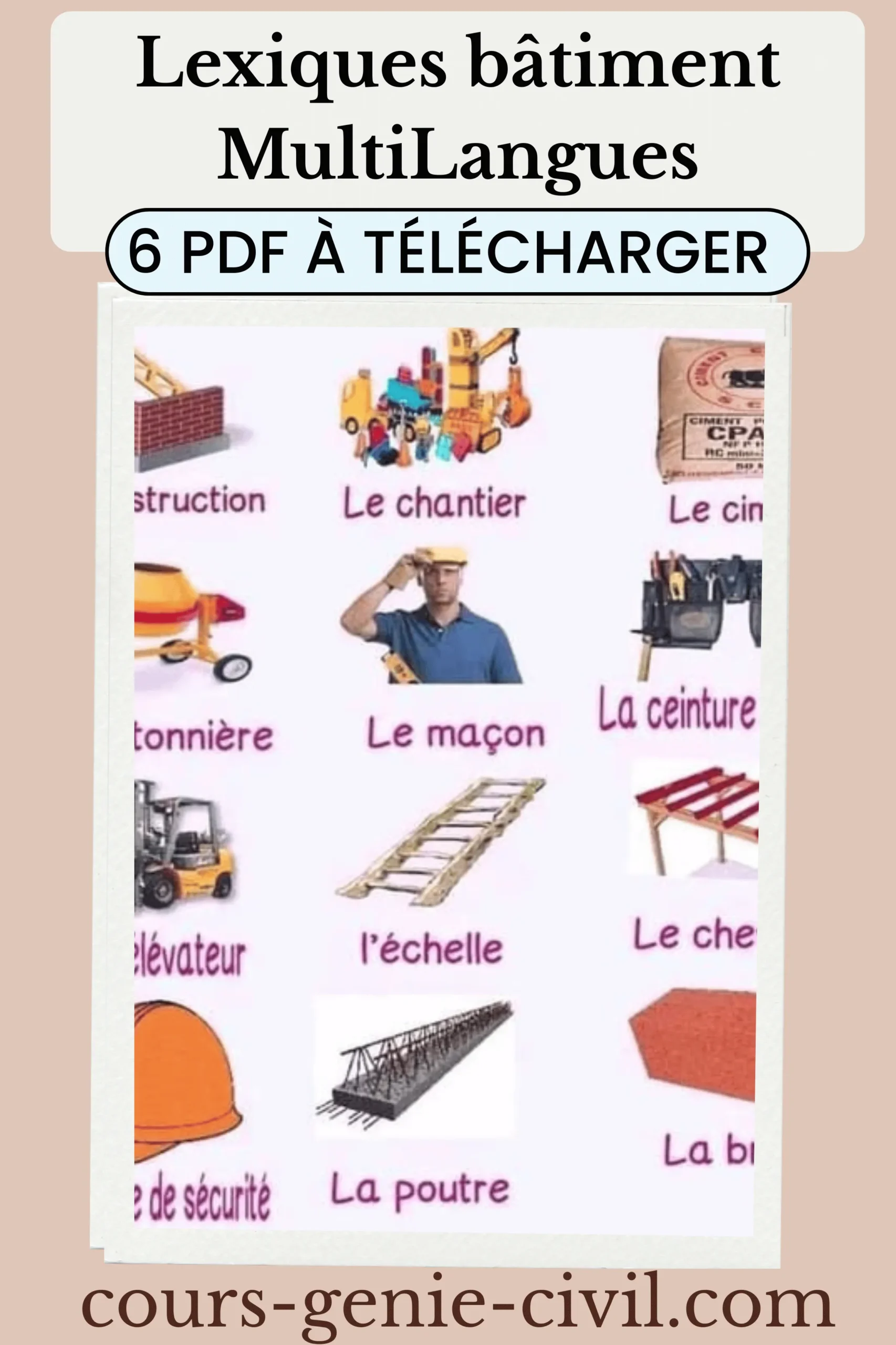 Lexique Technique Bâtiment Français Arabe Anglais Portugais – Guide Multilingue Construction Génie Civil.