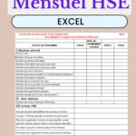 Tableau de bord Rapport Mensuel HSE Excel professionnel avec graphiques dynamiques et indicateurs sécurité