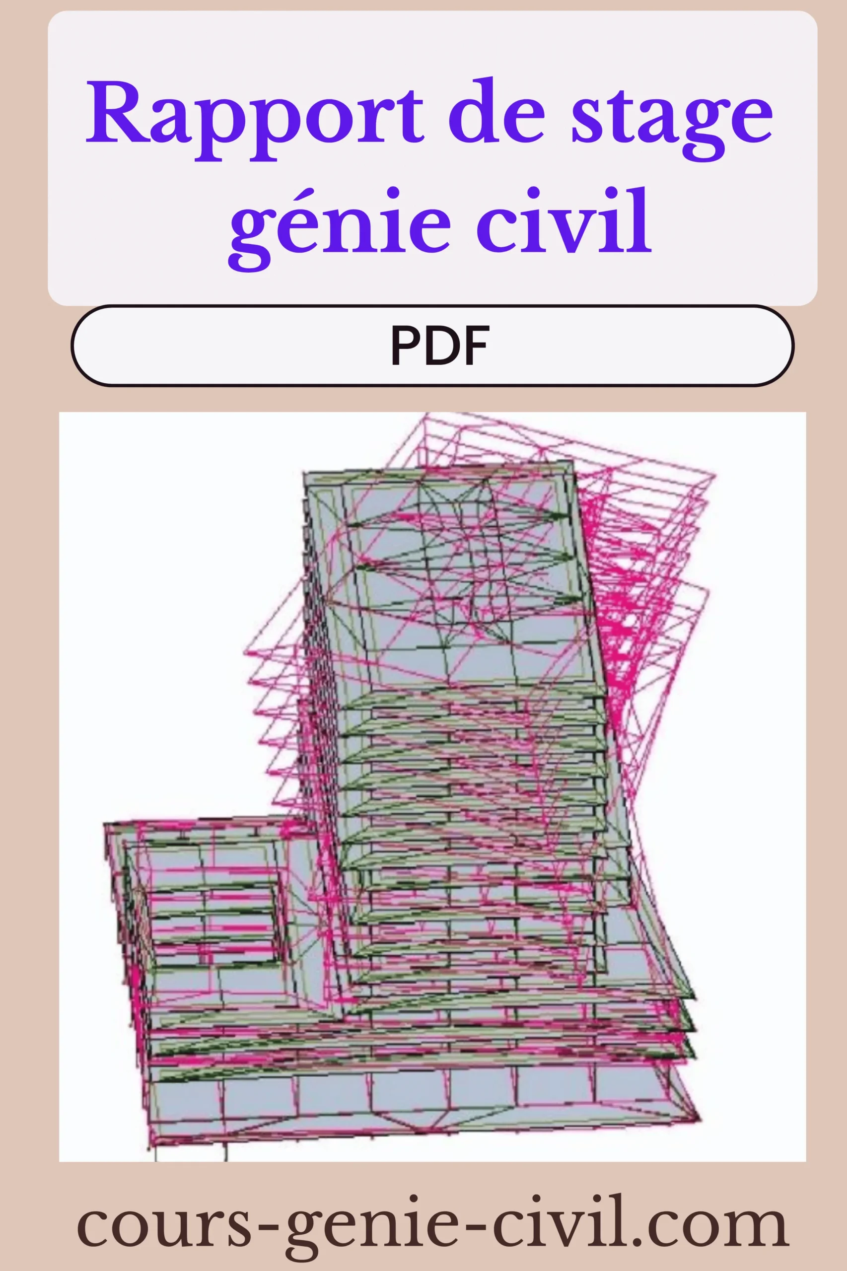Couverture de rapport de stage génie civil conception immeuble bureaux Casablanca Marina