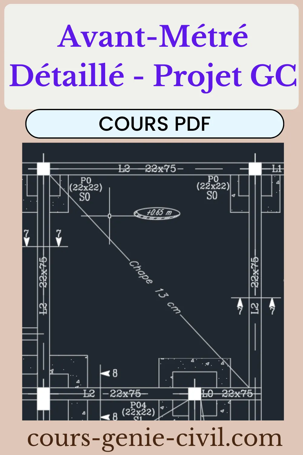 Avant Métré Détaillé PDF Gratuit - Calcul Béton Armé Poteaux Semelles Longrines