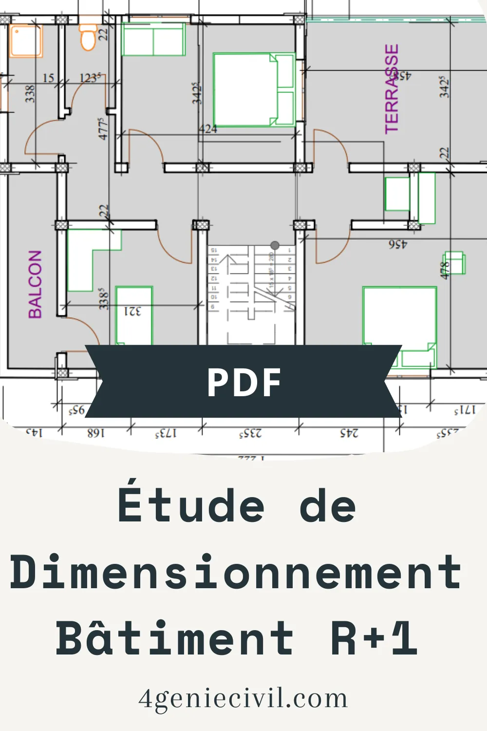 Étude de dimensionnement bâtiment R+1 en béton armé Eurocode.