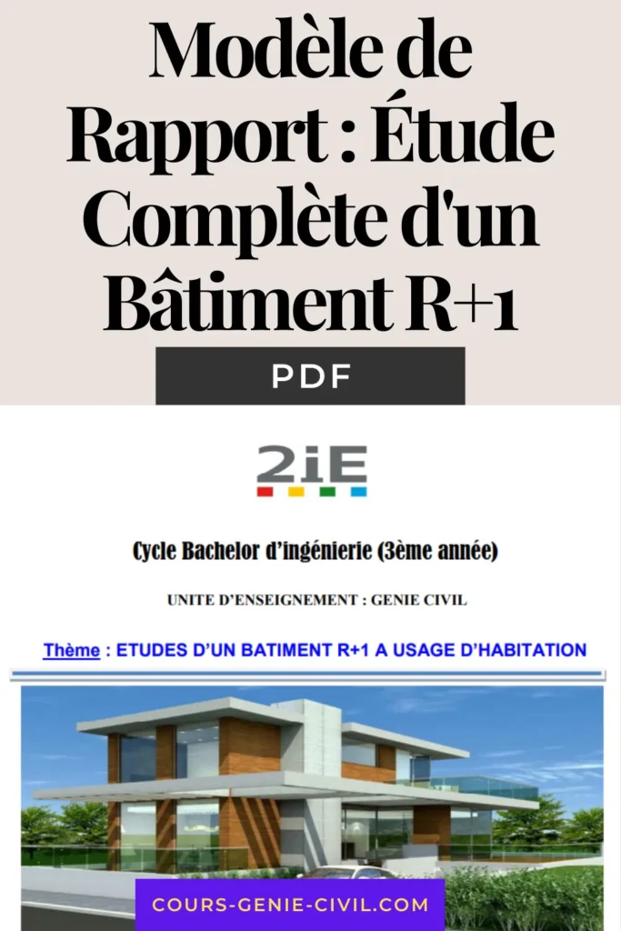 Couverture illustrant un rapport technique sur l'&eacute;tude d'un b&acirc;timent r&eacute;sidentiel en b&eacute;ton arm&eacute;.