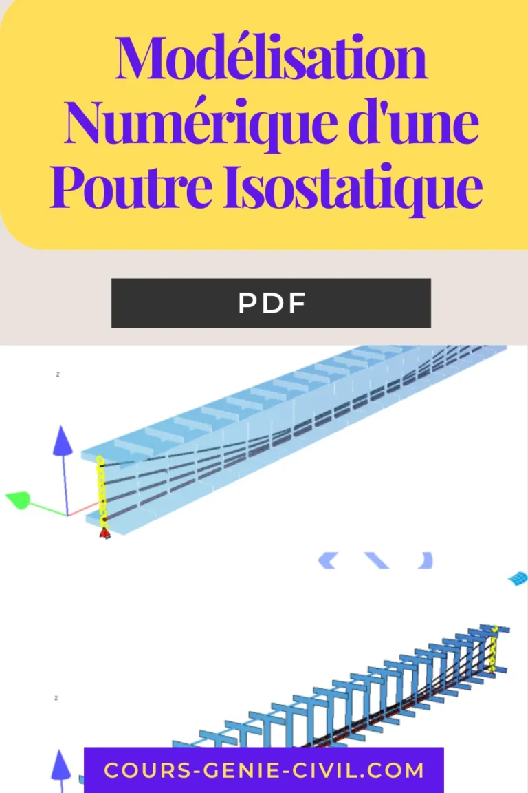 Illustration d'une étude technique sur une poutre en béton précontraint selon Eurocode 2.