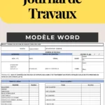 Modèle de journal de travaux pour suivi de chantier routier en format Word.