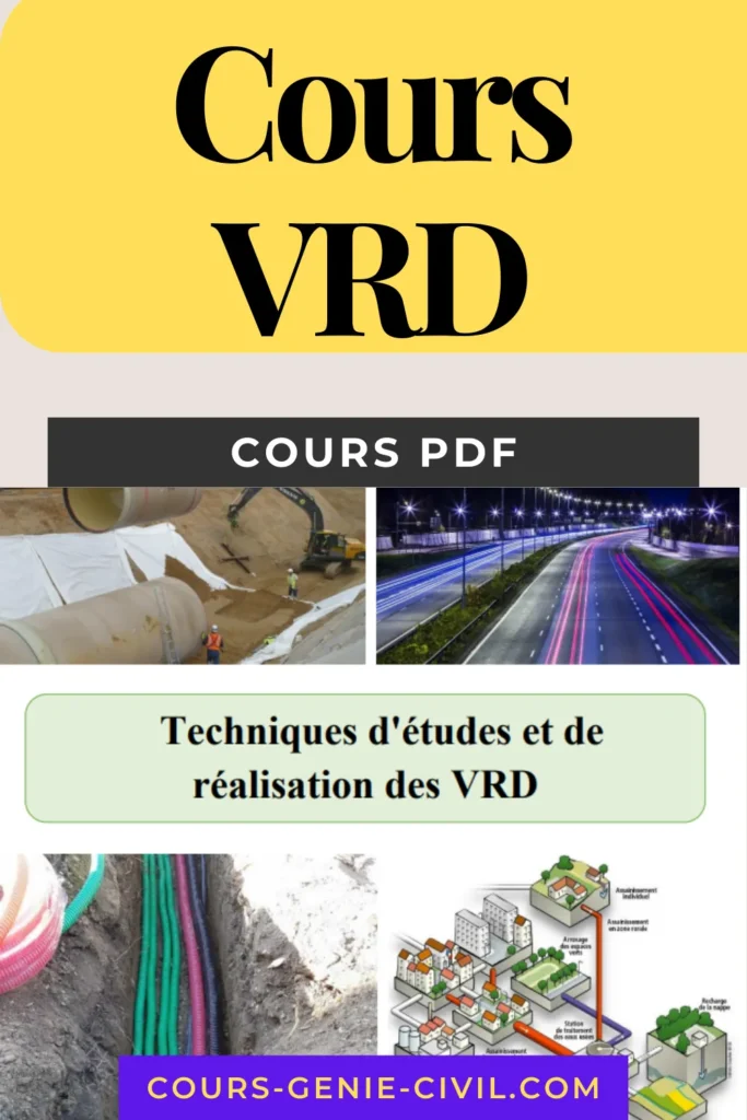 cours VRD PDF, exercices corrigés Techniques VRD cours complet assainissement AEP éclairage public