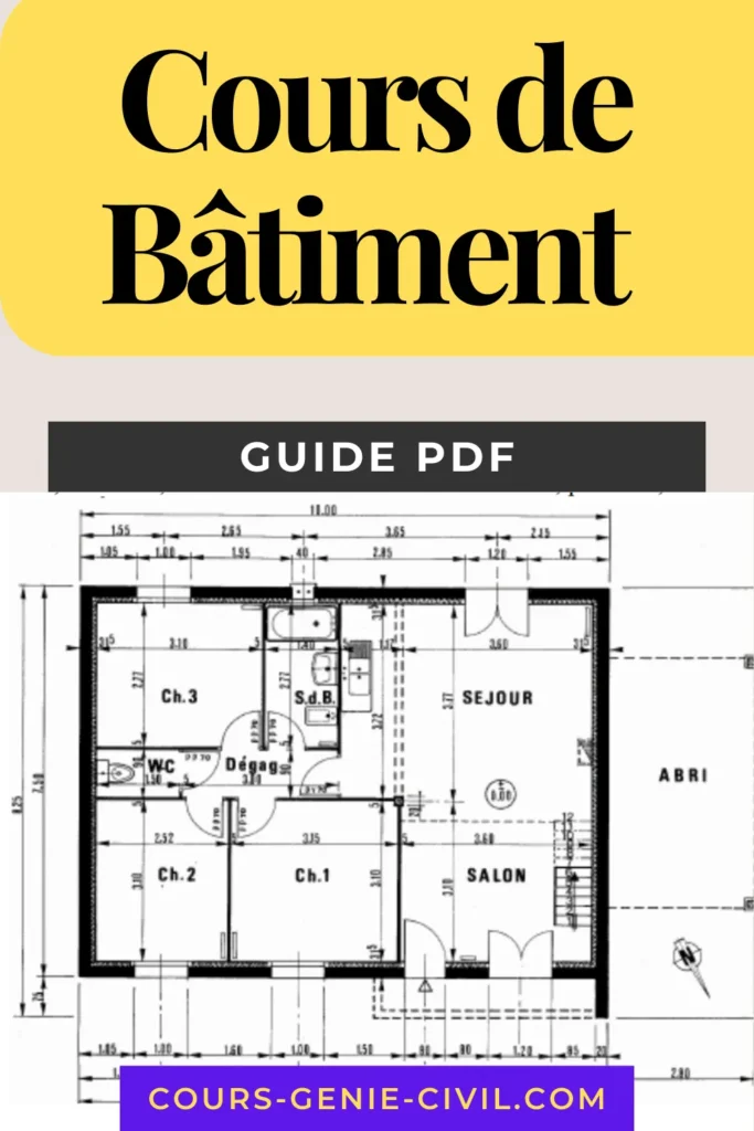 Cours génie civil PDF avec plans et structures. Illustration éducative sur les concepts de génie civil et lecture de plans en construction.