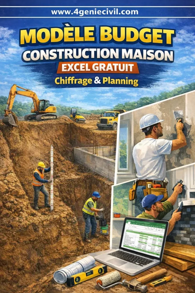 Guide complet des techniques de fondations et d’excavation en chantier – vue d’un chantier avec fouille et fondation stable. Illustration d’un chantier de construction moderne montrant une fouille profonde sécurisée et une fondation en cours de réalisation.