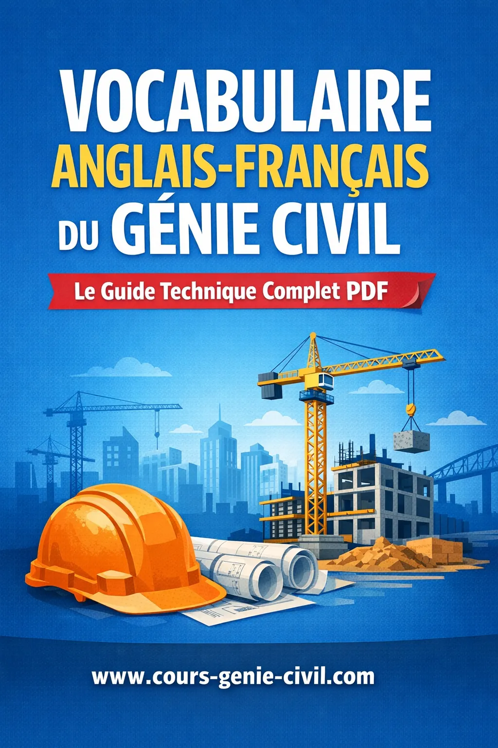 Image illustrative : tableau clair et organisé présentant des colonnes de vocabulaire anglais-français spécialisé dans le domaine du génie civil et du bâtiment, avec des termes techniques alignés pour une lecture fluide et professionnelle.