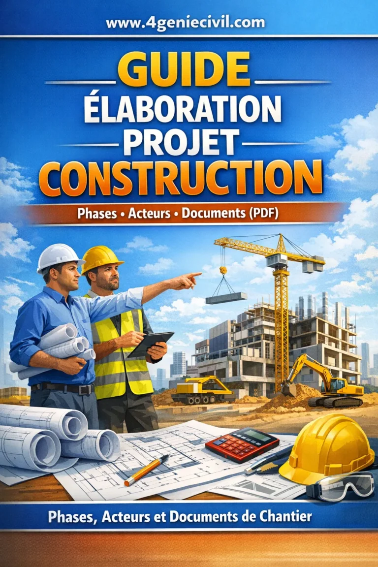 Infographie détaillée illustrant les différentes phases d'un projet de construction, incluant la conception, la construction et les intervenants.