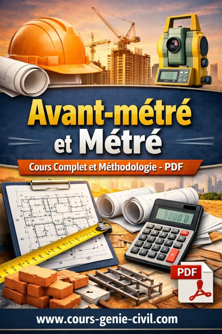 Avant-métré et Métré : Cours Complet et Méthodologie - PDF 1 image illustrative d'un technicien du bâtiment consultant des plans architecturaux et un tableau d'avant-métré sur ordinateur, représentant la méthodologie de calcul des quantités dans la construction.