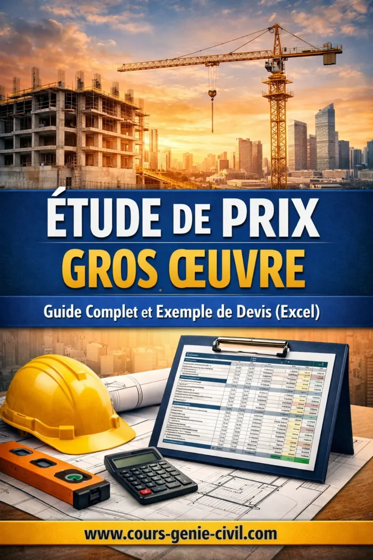 Modèle Excel étude de prix gros œuvre avec détail des postes, quantités et prix unitaires