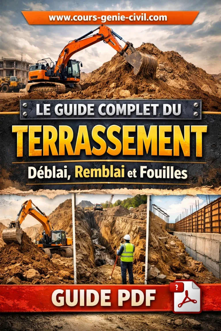 Schéma explicatif du terrassement montrant déblai et remblai sur un terrain