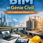 Illustration moderne d’un modèle BIM 3D d’un bâtiment de génie civil avec éléments structurels, fluides et architecturaux superposés, représentant la coordination collaborative d’un projet de construction.