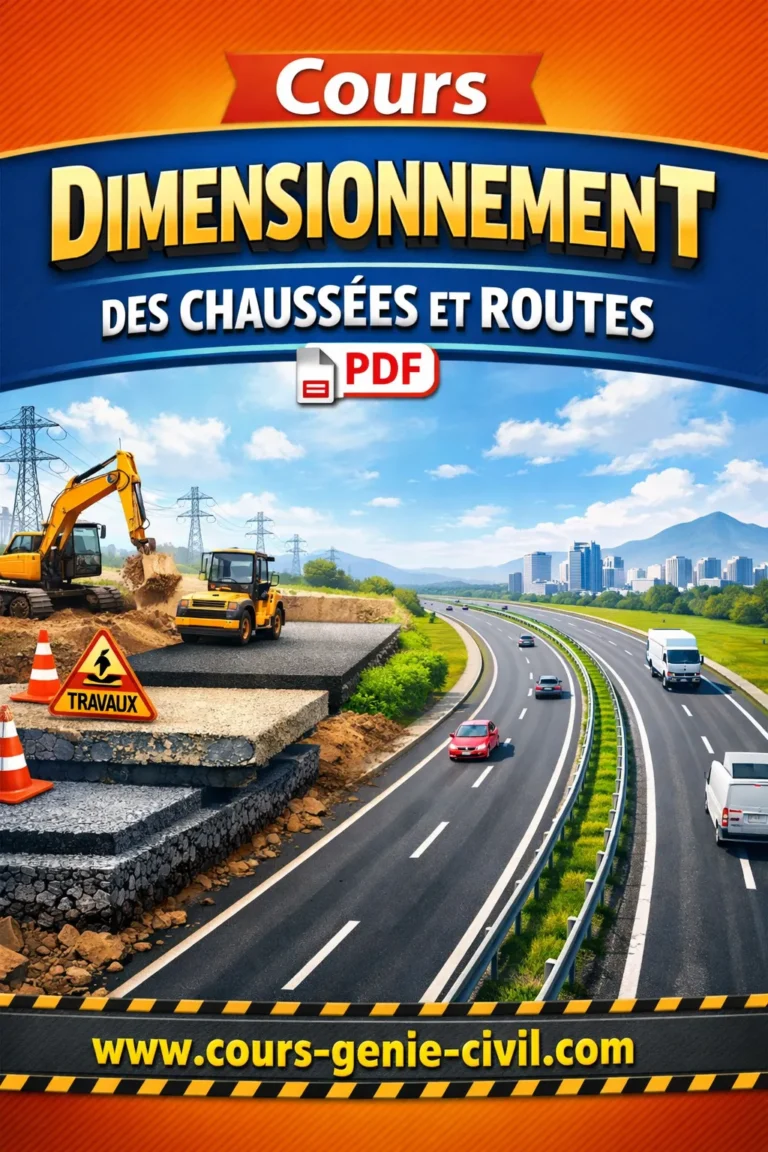 Illustration pédagogique des couches successives d'une chaussée routière, de la couche de roulement jusqu'au sol support.