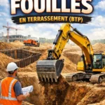 Découvrez tous les types de fouilles en terrassement utilisés dans le BTP : fouille en pleine masse, fouille en rigole (avec schéma explicatif), fouille en tranchée (définition, profondeur, blindage) et fouille en puits. Ce guide complet détaille les caractéristiques techniques de chaque type de fouille terrassement, les normes DTU à respecter, la profondeur hors gel, les méthodes de sécurisation des parois (talutage, blindage) et les solutions face aux terrains instables (pompage, drainage, rabattement de nappe). Vous apprendrez aussi à distinguer les fouilles de terrassement des fouilles archéologiques, souvent confondues dans les recherches. Idéal pour les professionnels du BTP, les étudiants en génie civil ou les particuliers en projet de construction, cet article se termine par un cours PDF téléchargeable gratuitement, reprenant l'ensemble des points clés, schémas et tableaux techniques pour une consultation rapide sur chantier ou en formation.