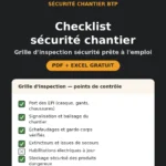 Checklist sécurité chantier BTP : grille d'inspection PDF Excel gratuite