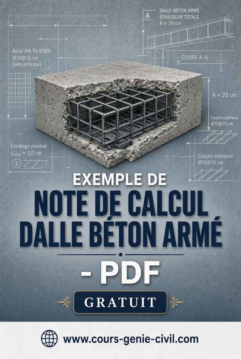 Exemple de note de calcul dalle béton armé PDF gratuit - Guide complet dimensionnement et ferraillage