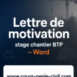 Lettre de motivation stage chantier BTP - Word