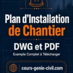Plan d'Installation de Chantier DWG et PDF – Exemple Complet à Télécharger | cours-genie-civil.com