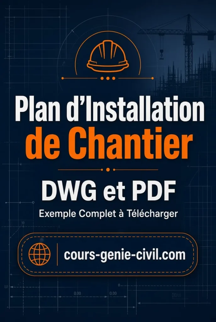 Plan d'Installation de Chantier DWG et PDF &ndash; Exemple Complet &agrave; T&eacute;l&eacute;charger | cours-genie-civil.com