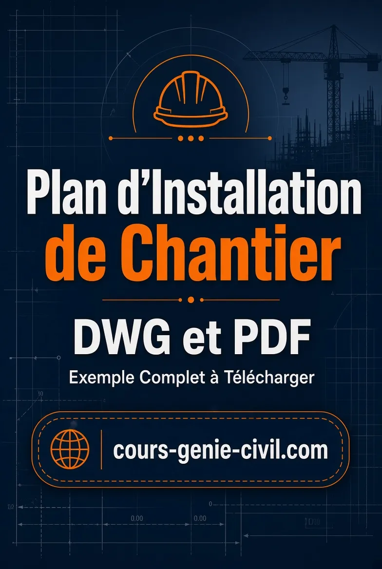 Plan d'Installation de Chantier DWG et PDF – Exemple Complet à Télécharger | cours-genie-civil.com