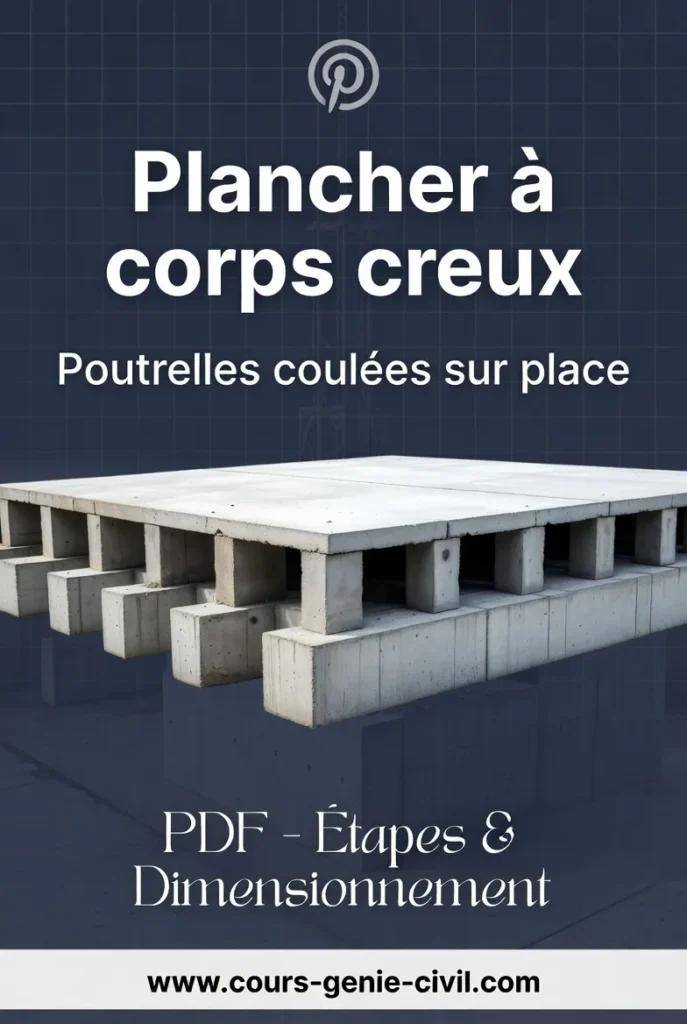 Couverture PDF Plancher &agrave; corps creux poutrelles coul&eacute;s sur place - &Eacute;tapes et dimensionnement - www.cours-genie-civil.com