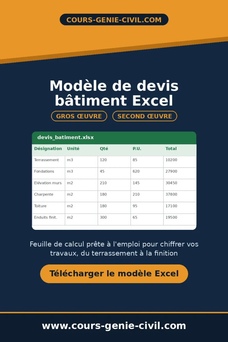Modèle de devis bâtiment Excel gratuit - gros œuvre et second œuvre