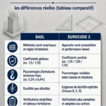 BAEL vs Eurocode 2 tableau comparatif des différences réelles – guide complet calcul béton armé