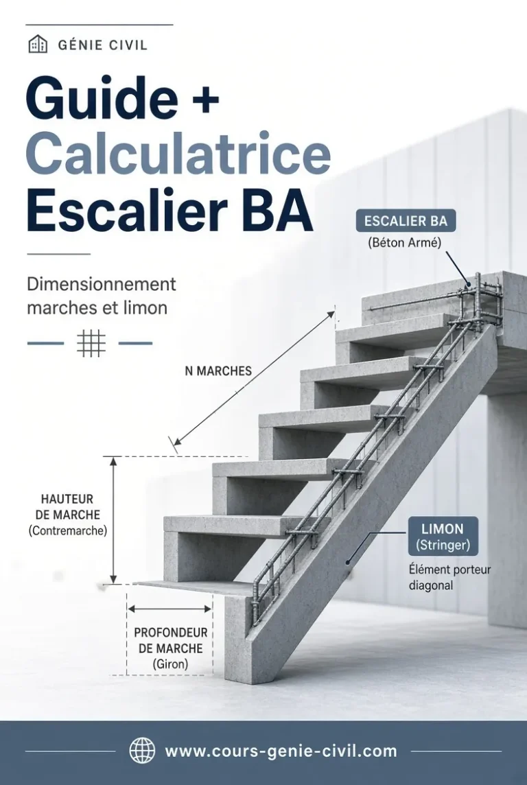 Guide + calculatrice escalier BA – dimensionnement marches et limon