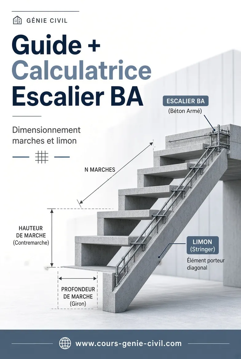 Guide + calculatrice escalier BA – dimensionnement marches et limon