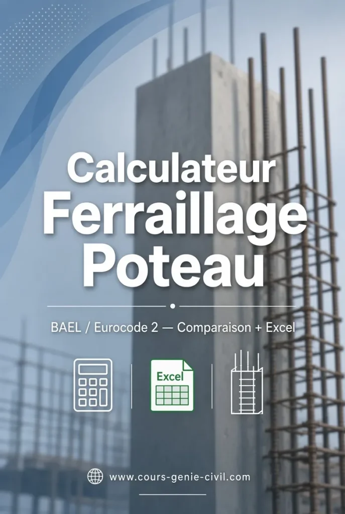 Calculateur ferraillage poteau b&eacute;ton arm&eacute; BAEL Eurocode 2 comparaison Excel - Cours G&eacute;nie Civil