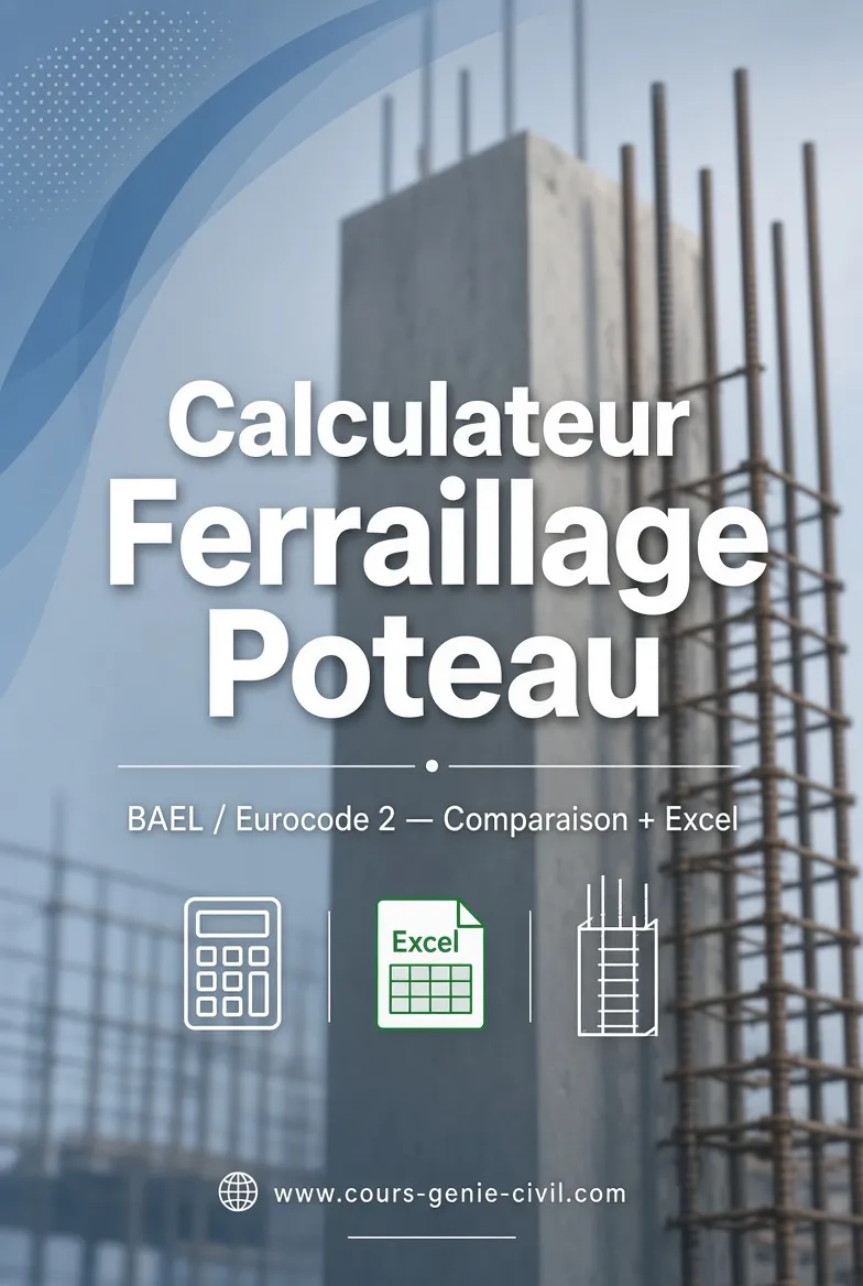 Calculateur ferraillage poteau béton armé BAEL Eurocode 2 comparaison Excel - Cours Génie Civil