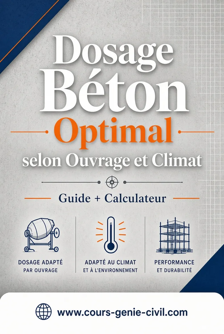 Dosage béton optimal selon ouvrage et climat - Guide complet et calculateur gratuit pour dosage béton résistant aux conditions climatiques et types de constructions