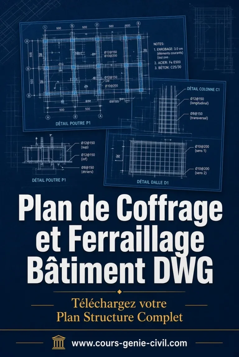 Plan de Coffrage et Ferraillage Bâtiment DWG : Téléchargez votre Plan Structure Complet 1 Plan de coffrage et ferraillage bâtiment DWG – plan structure complet à télécharger