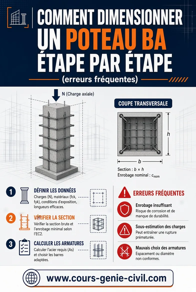 Comment dimensionner un poteau en béton armé étape par étape – guide complet avec les erreurs fréquentes à éviter